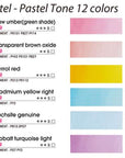 Akvarelové barvy Mungyo Professional - Nostalgia of Pastels, sada 12 ks